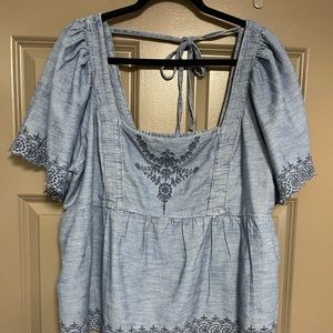 Old navy smocked denim top